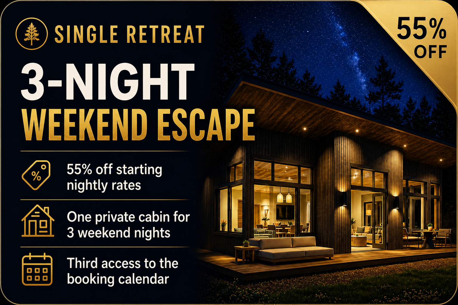 Single Retreat <br> 3-Night Weekend Escape